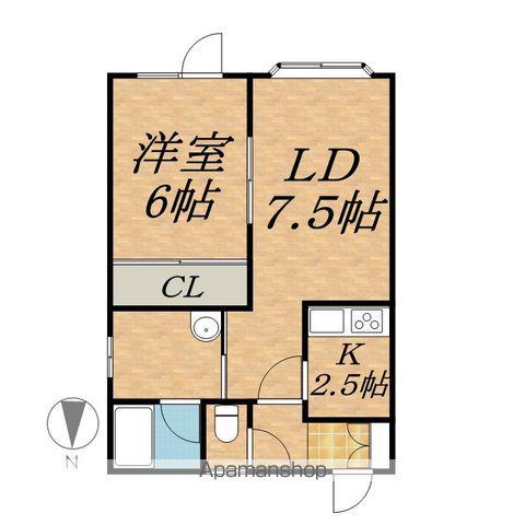 すずらんハイツ(1LDK/1階)の間取り写真