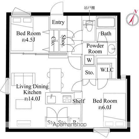 EDIT文京護国寺(2LDK/2階)の間取り写真
