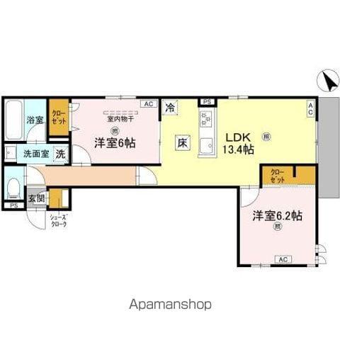 ミュゼリオ(2LDK/1階)の間取り写真