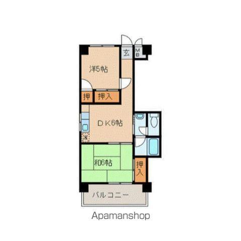 西陣レジデンス(2DK/5階)の間取り写真