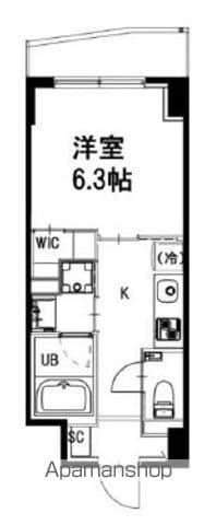 市ヶ谷仲之町ヒルズ ウイングサウス棟(1K/4階)の間取り写真