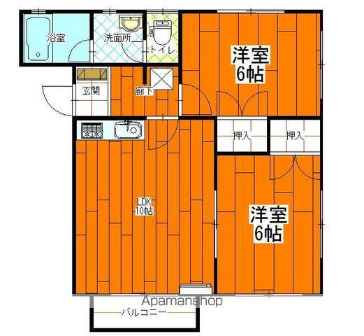ベルハイム(2LDK/2階)の間取り写真