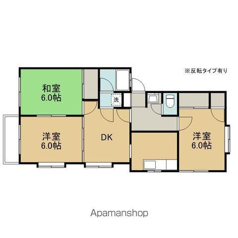 アップルコートB(3DK/2階)の間取り写真