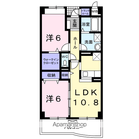 レジデンスアクア(2LDK/3階)の間取り写真