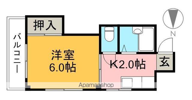 マンションタケシⅠ(1K/2階)の間取り写真