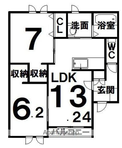トレイブルックY館(2LDK/1階)の間取り写真