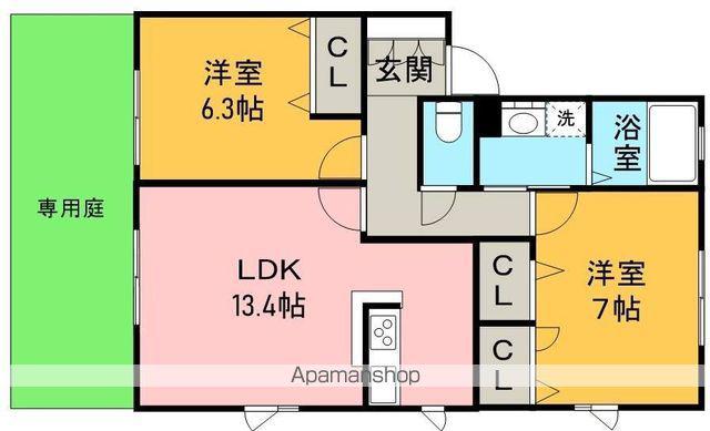 ベリーズスクエア(2LDK/1階)の間取り写真