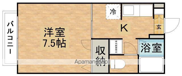 ディアス元町C(1K/2階)の間取り写真