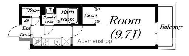 FAVOR COURT南草津(1K/2階)の間取り写真