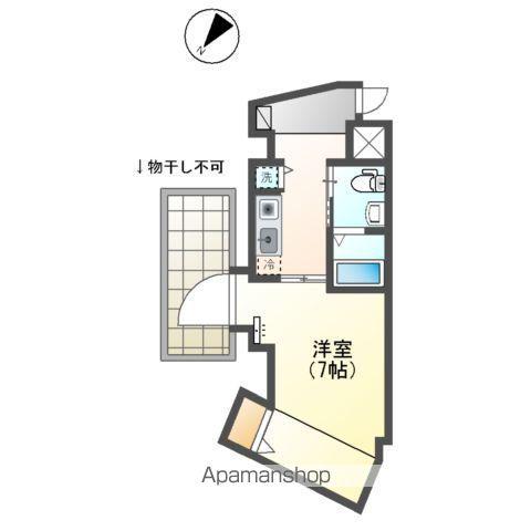 レジデンス明神町(1K/10階)の間取り写真