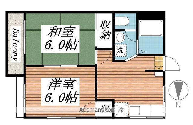 シャトルみやこ(2K/1階)の間取り写真