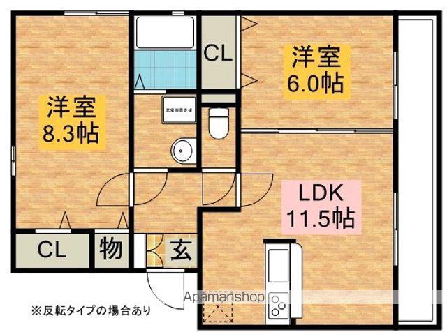 サニーハイツ平田(2LDK/2階)の間取り写真