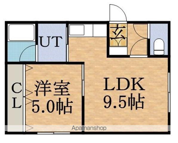 シャトーN21(1LDK/2階)の間取り写真