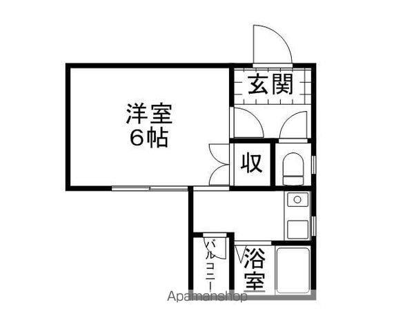 エーデルハイム木屋町(1DK/1階)の間取り写真