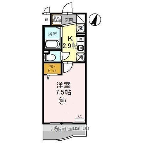 アースマーシマンション(1K/2階)の間取り写真