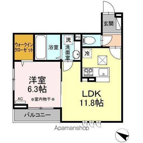 福生HALELEA(1LDK/2階)の間取り写真