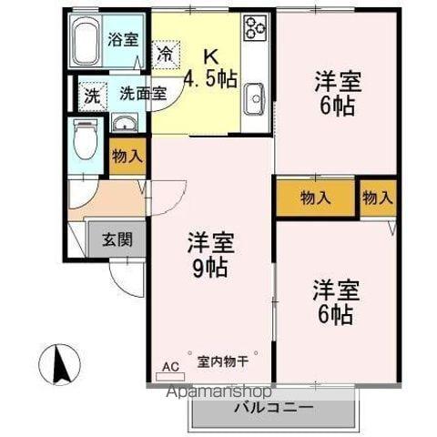 ボンビラス・HOSONO A(3K/2階)の間取り写真