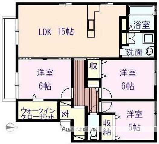 グレイスヒルズ蔵王 C棟(3LDK/1階)の間取り写真