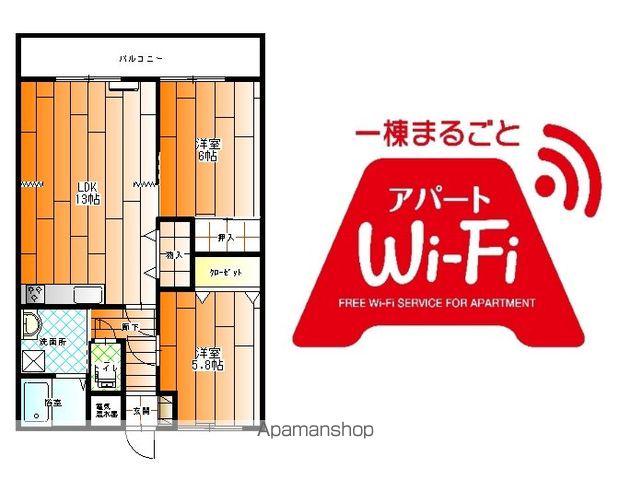 ブラン・シェーヌ(2LDK/3階)の間取り写真