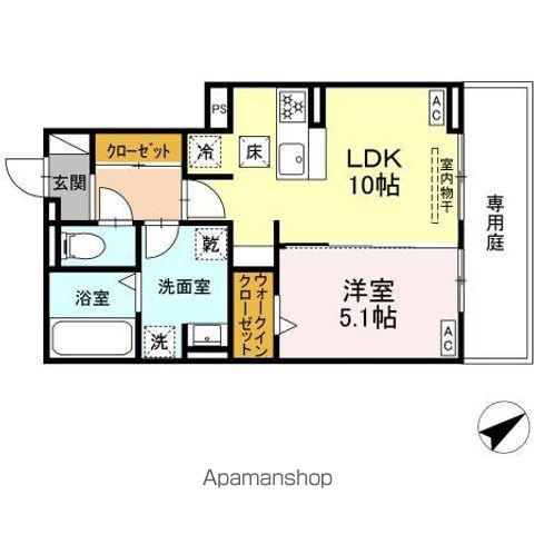 ルヴィータ川名(1LDK/1階)の間取り写真
