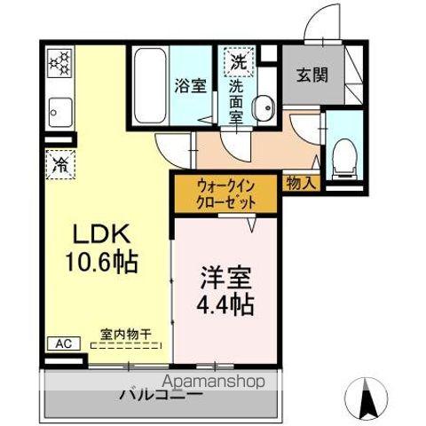 COUR18高宮E(1LDK/3階)の間取り写真