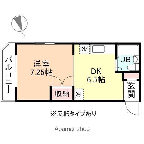 コーポ神通(1DK/3階)の間取り写真