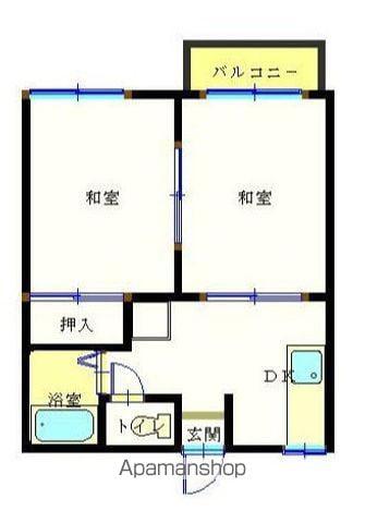 フォーブル津末(2DK/2階)の間取り写真