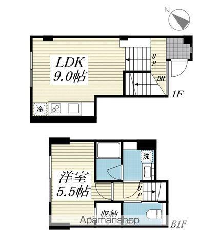 渋谷東一丁目集合(1LDK/1階)の間取り写真