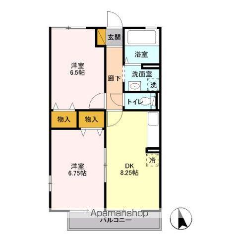 ハイムシンフォニアA・B(2DK/2階)の間取り写真