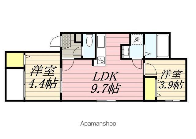 カトレア姪浜(2LDK/2階)の間取り写真
