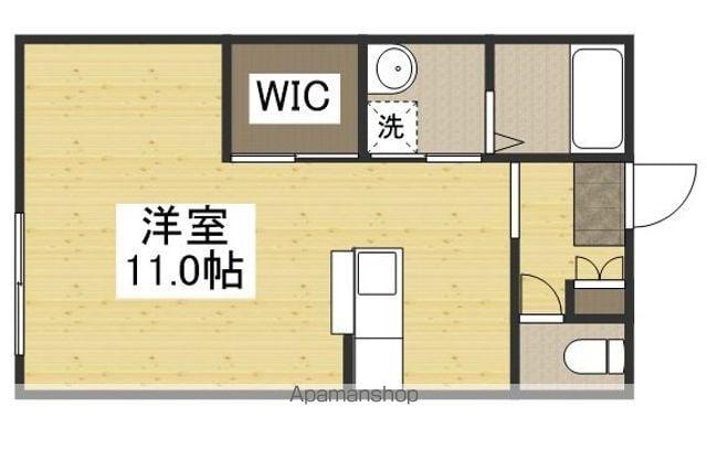 エスペランサB棟(ワンルーム/1階)の間取り写真