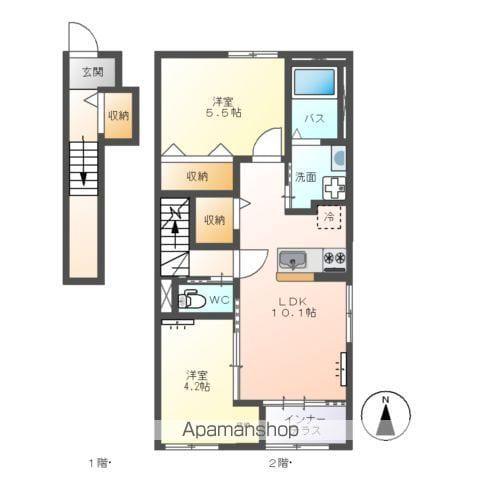 ライブコア佐野(2LDK/2階)の間取り写真