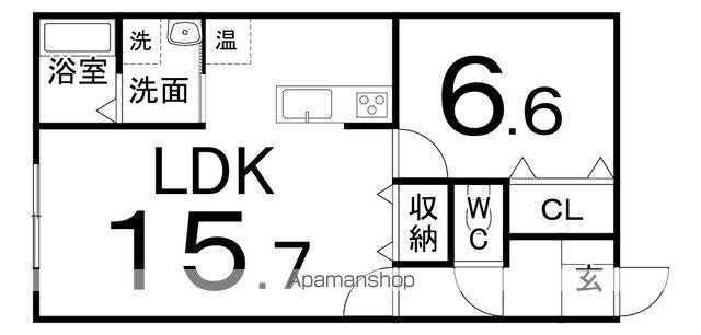 ダコタハウス(1LDK/2階)の間取り写真