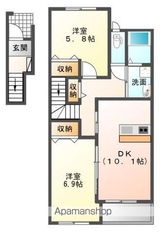 フェリーチェ(2LDK/2階)の間取り写真
