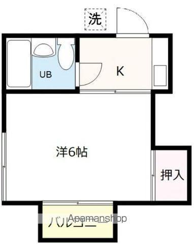 ハイツ恵利佳(1K/2階)の間取り写真