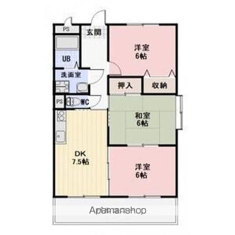 LA・VIE・EN TAKAIDE(3DK/4階)の間取り写真