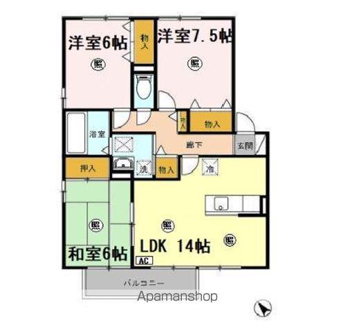 ハイツR(3LDK/2階)の間取り写真