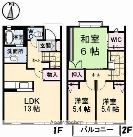 グランバリエ己斐 A棟(3LDK/1階)の間取り写真