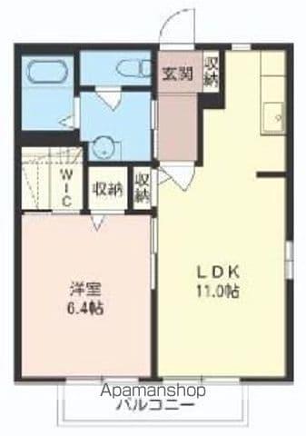 グラン・ソレーユB(1LDK/2階)の間取り写真