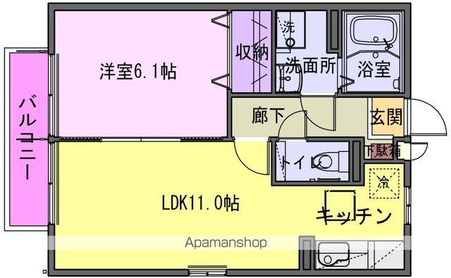 エル・ビエント(1LDK/1階)の間取り写真
