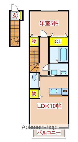 サニーブライト霧島(1LDK/2階)の間取り写真