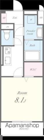 AP L-TAGE西新(1K/9階)の間取り写真