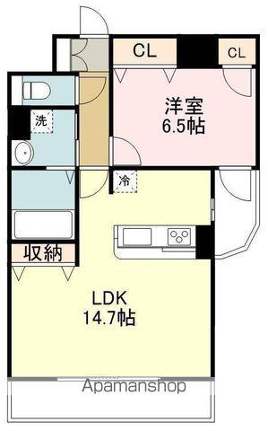 プライムアーバン仙台五橋(1LDK/5階)の間取り写真