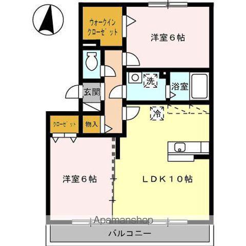 グラス ウィン(2LDK/2階)の間取り写真