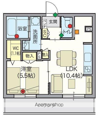 ヘーベルVILLAGE浦和南 ノーブルレジデンス(1LDK/3階)の間取り写真