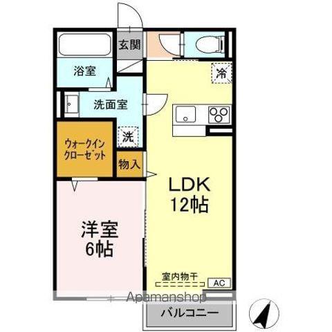 トリシアY(1LDK/2階)の間取り写真