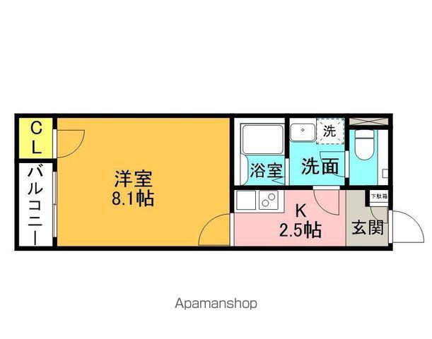 グリーンヴェール岡駅前(1K/2階)の間取り写真