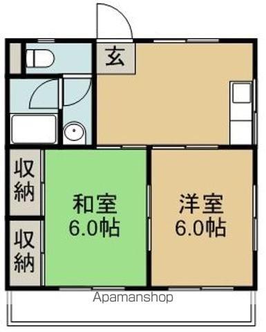 DYハウス(2DK/2階)の間取り写真