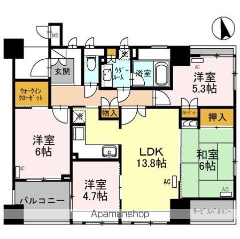 堺東シティータワー(4LDK/7階)の間取り写真