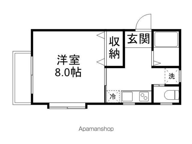 ドリームハウス(1K/1階)の間取り写真